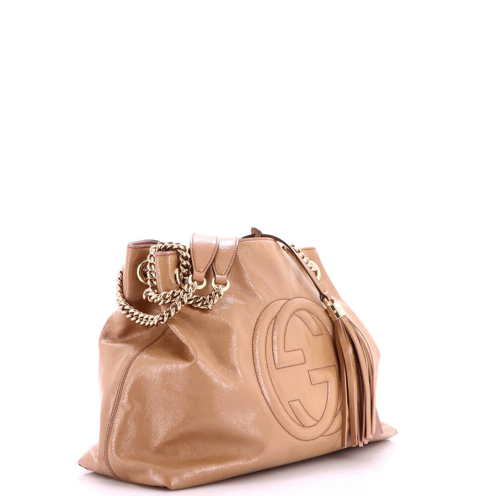 Gucci Medium Soho Chain Strap Shoulder Bag Patent - Picture 2 of 7